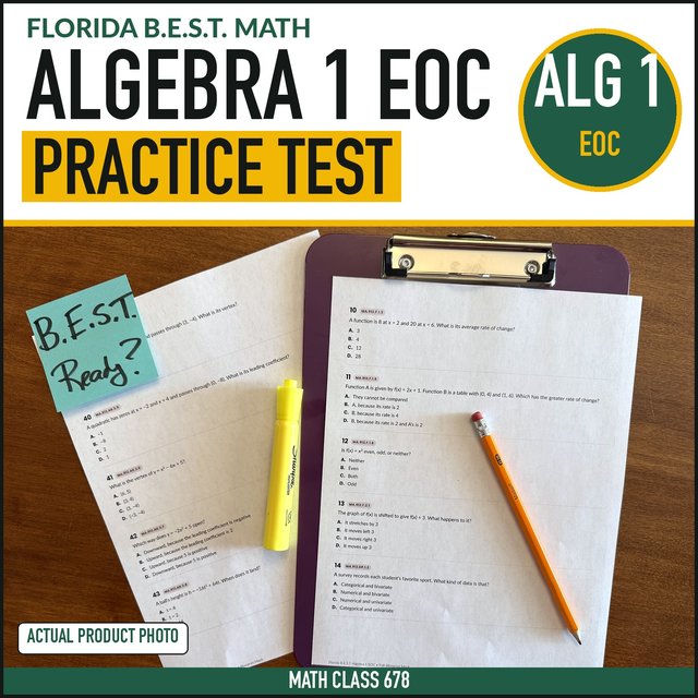 Cover of the Algebra 1 Full-Length Practice Test