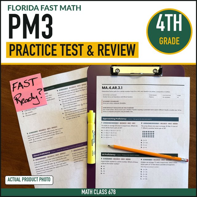 Cover of the Grade 4 PM3 Practice + Mock Form