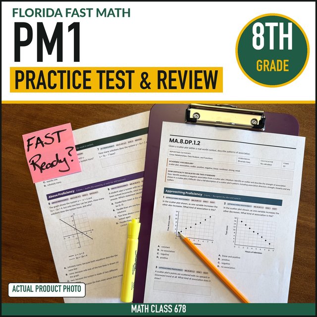 Cover of the Grade 8 PM1 Practice + Mock Form