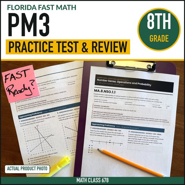 Cover of the Grade 8 PM3 Practice + Mock Form