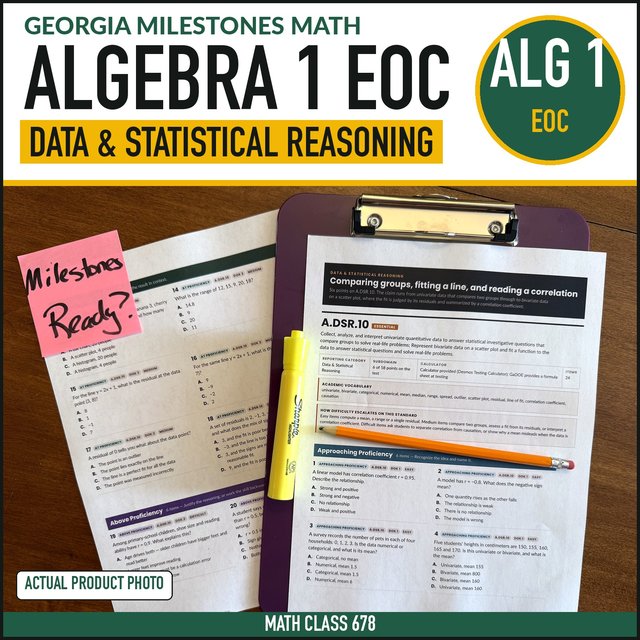 Cover of the Algebra 1 Data & Statistical Reasoning Practice