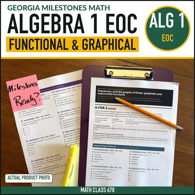 Cover of the Algebra 1 Functional & Graphical Reasoning Practice