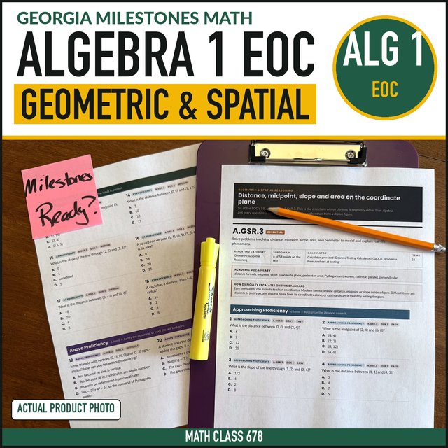 Cover of the Algebra 1 Geometric & Spatial Reasoning Practice