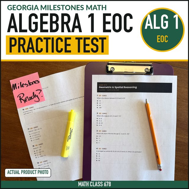 Cover of the Algebra 1 Full-Length Practice Test