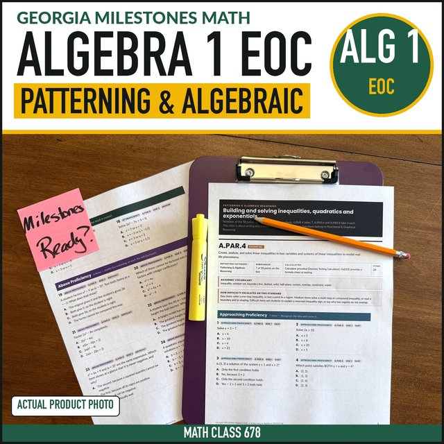 Cover of the Algebra 1 Patterning & Algebraic Reasoning Practice