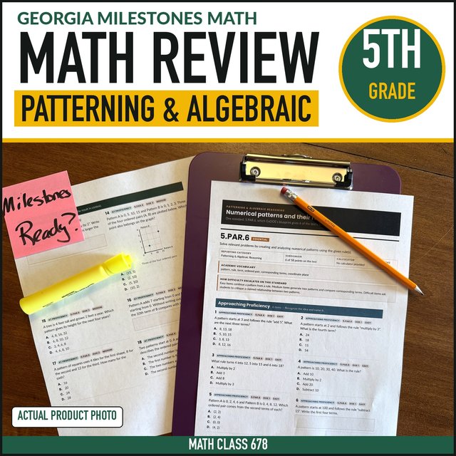 Cover of the Grade 5 Patterning & Algebraic Reasoning Practice