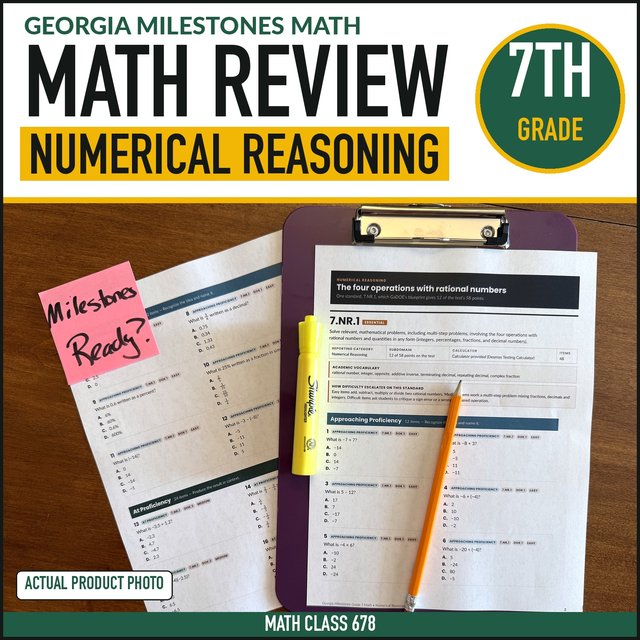 Cover of the Grade 7 Numerical Reasoning Practice