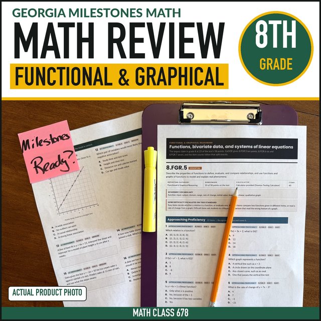 Cover of the Grade 8 Functional & Graphical Reasoning Practice