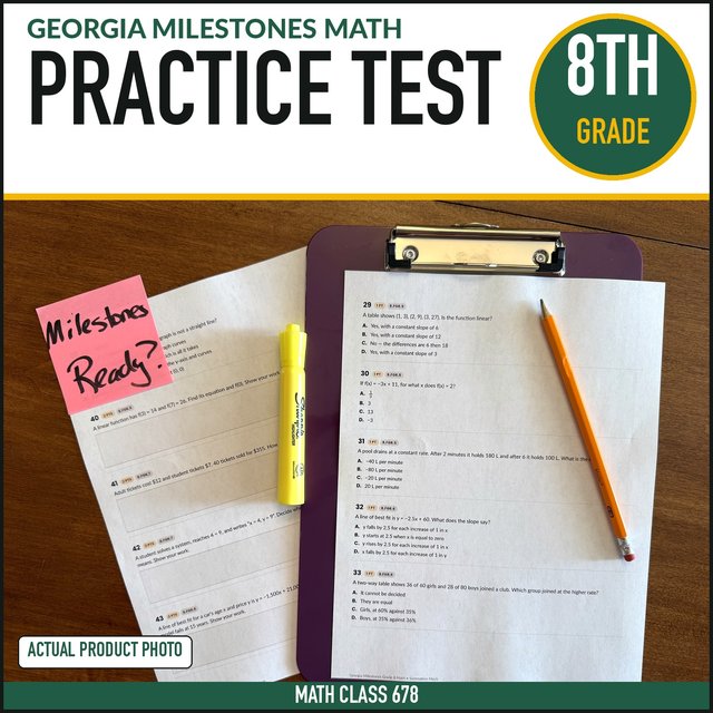 Cover of the Grade 8 Full-Length Practice Test