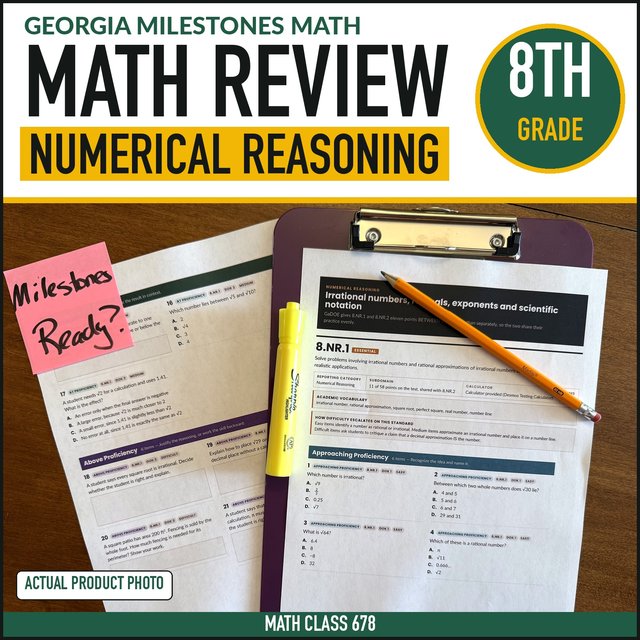 Cover of the Grade 8 Numerical Reasoning Practice