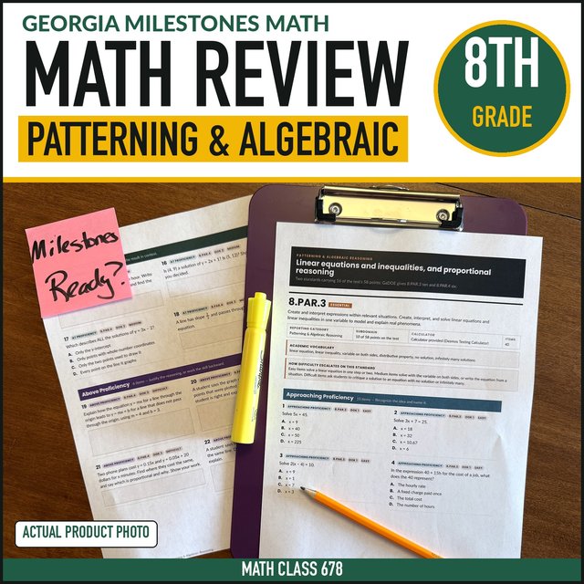 Cover of the Grade 8 Patterning & Algebraic Reasoning Practice