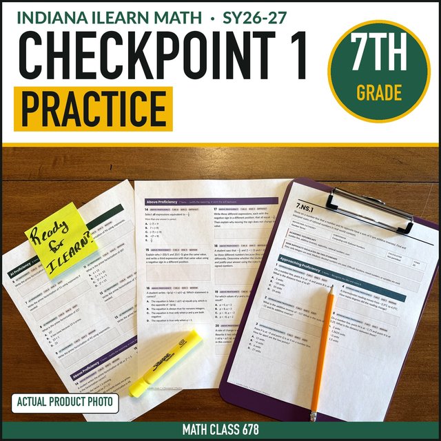 Cover of the Grade 7 Checkpoint 1 Practice + Mock Form