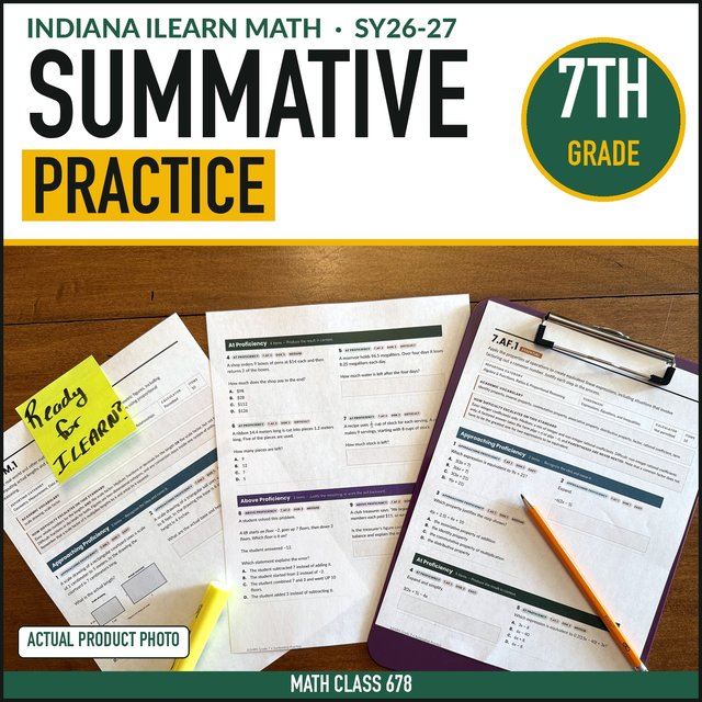 Cover of the Grade 7 Summative Practice Test