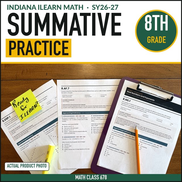 Cover of the Grade 8 Summative Practice Test