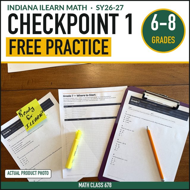 Cover of the free Indiana Grades 6–8 Checkpoint 1 Screener