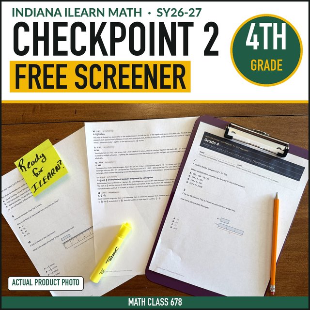 Cover of the free Indiana Grade 4 Checkpoint 2 Screener