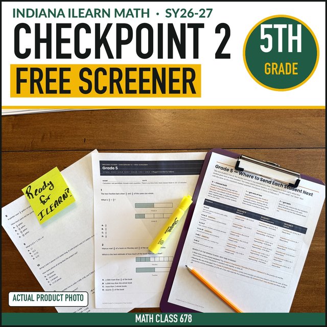 Cover of the free Indiana Grade 5 Checkpoint 2 Screener
