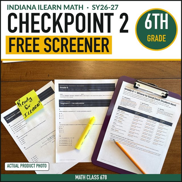 Cover of the free Indiana Grade 6 Checkpoint 2 Screener