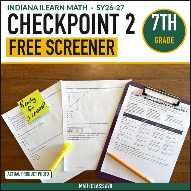 Cover of the free Indiana Grade 7 Checkpoint 2 Screener